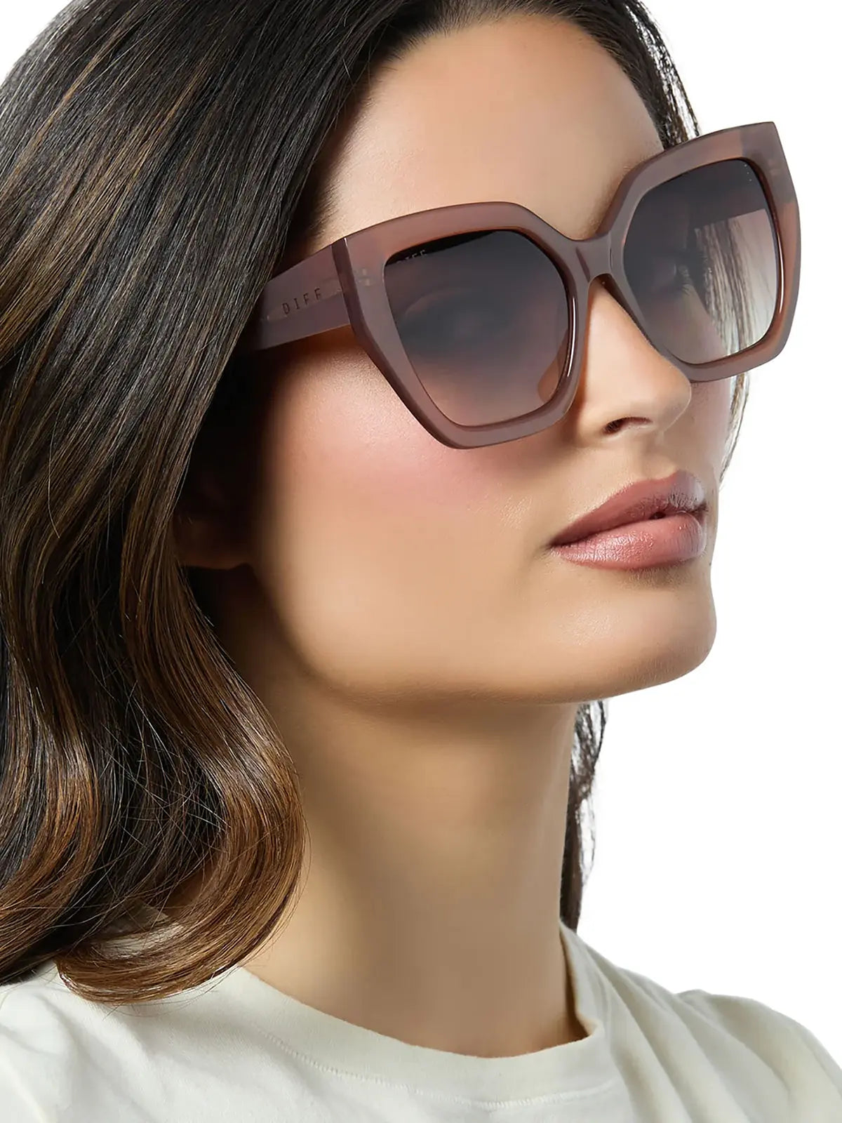 DIFF eyewear blaire sunglasses in macchiato and brown gradient