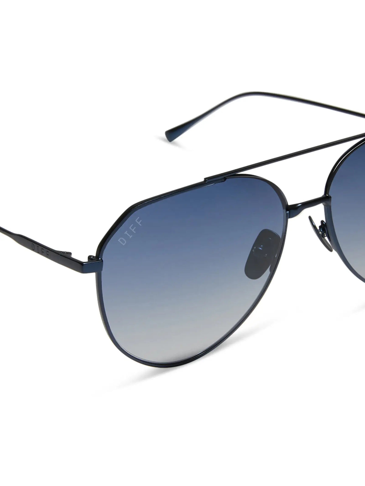 DIFF Eyewear Dash Sunglasses: Deep Navy Metal & Aegean Blue Flash