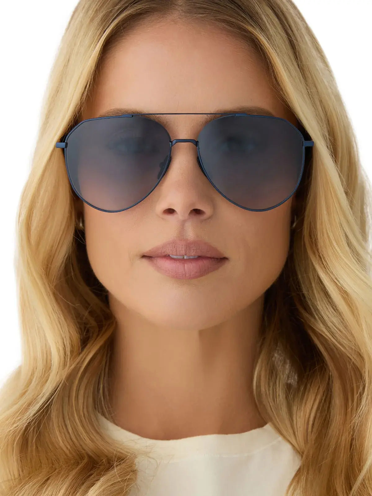 DIFF Eyewear Dash Sunglasses: Deep Navy Metal & Aegean Blue Flash