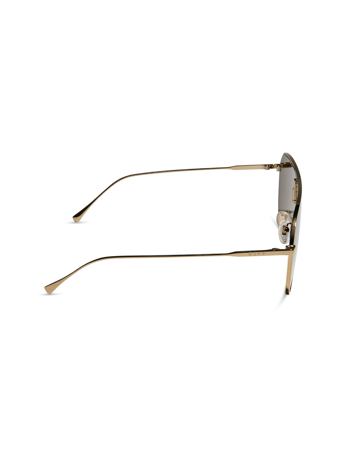 DIFF Eyewear Dash Shield Sunglasses in Copper Metal Brown Gold Flash