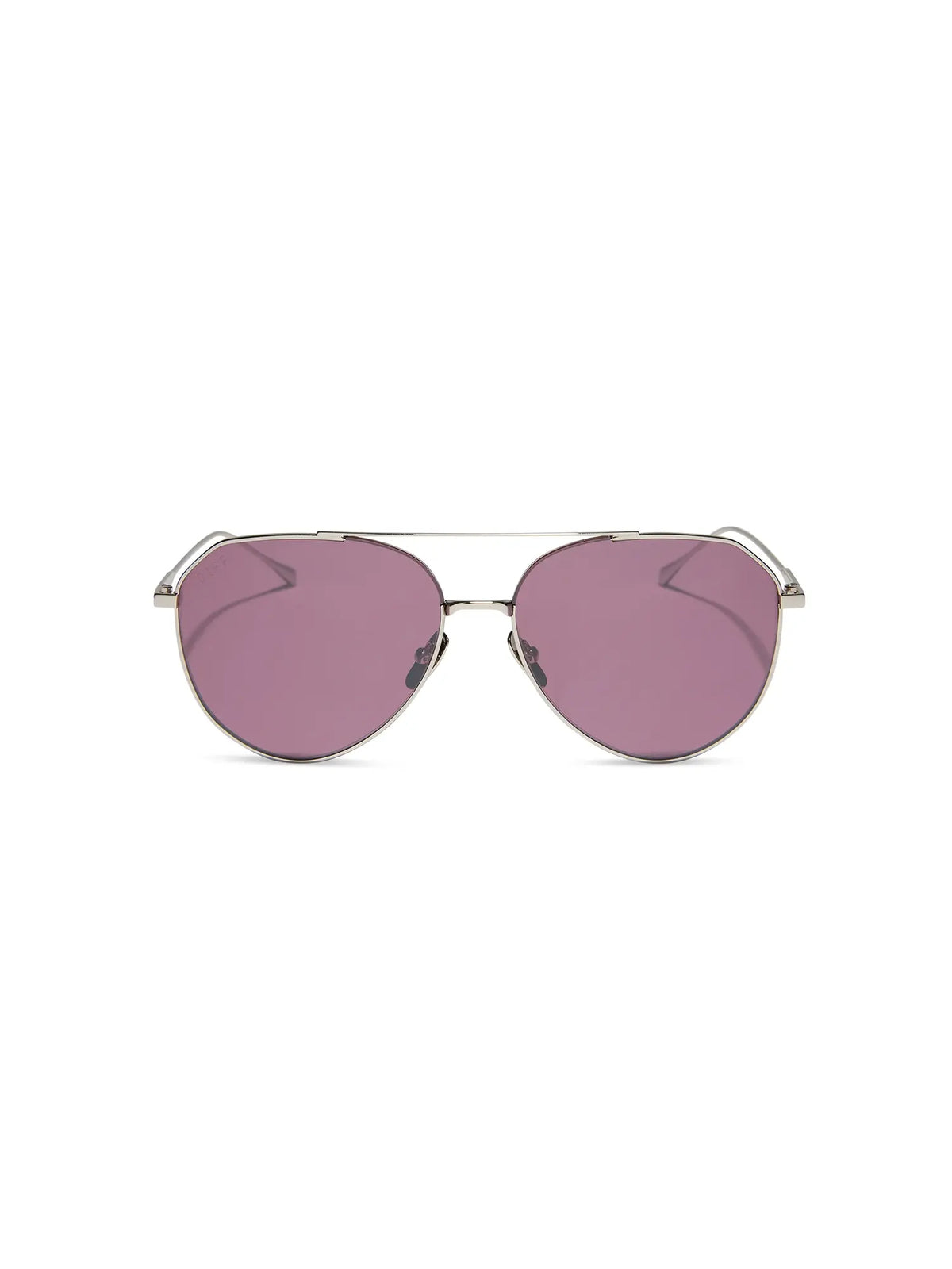 DIFF Eyewear Dash Sunglasses: Silver & Aubergine Silver Flash Polarized