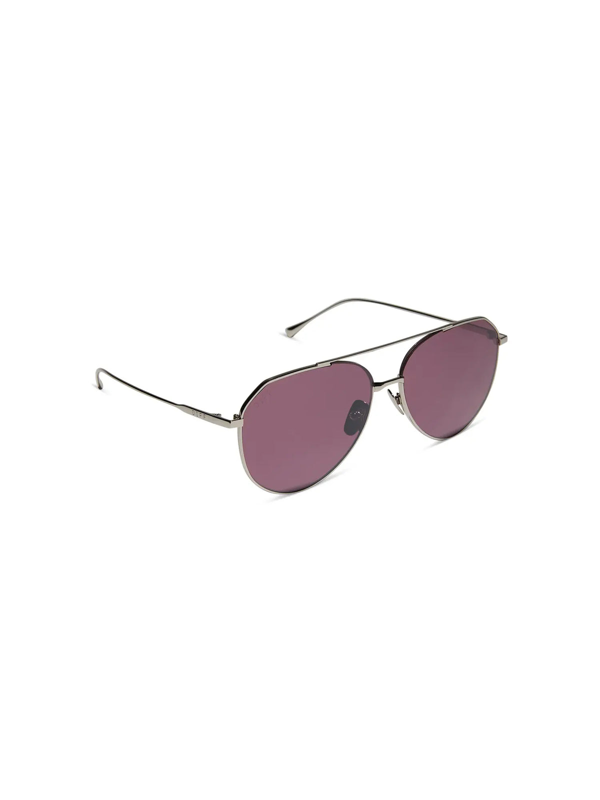 DIFF Eyewear Dash Sunglasses: Silver & Aubergine Silver Flash Polarized