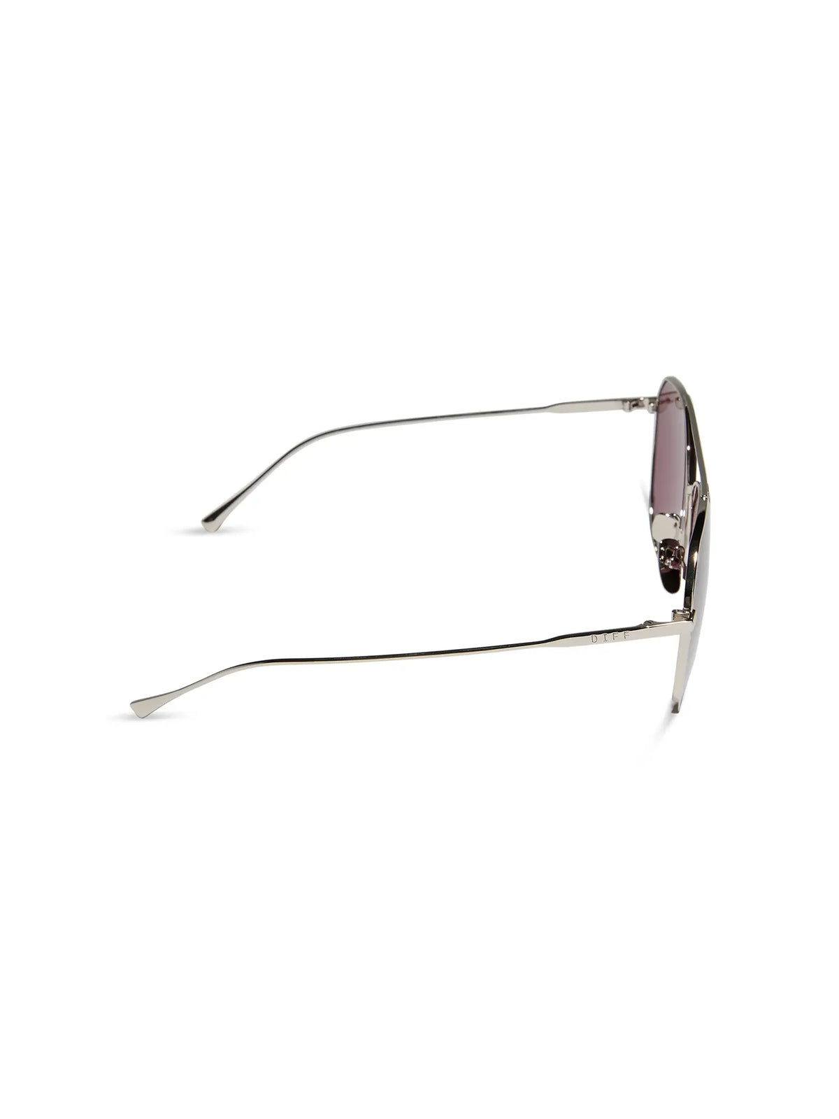 DIFF Eyewear Dash Sunglasses: Silver & Aubergine Silver Flash Polarized