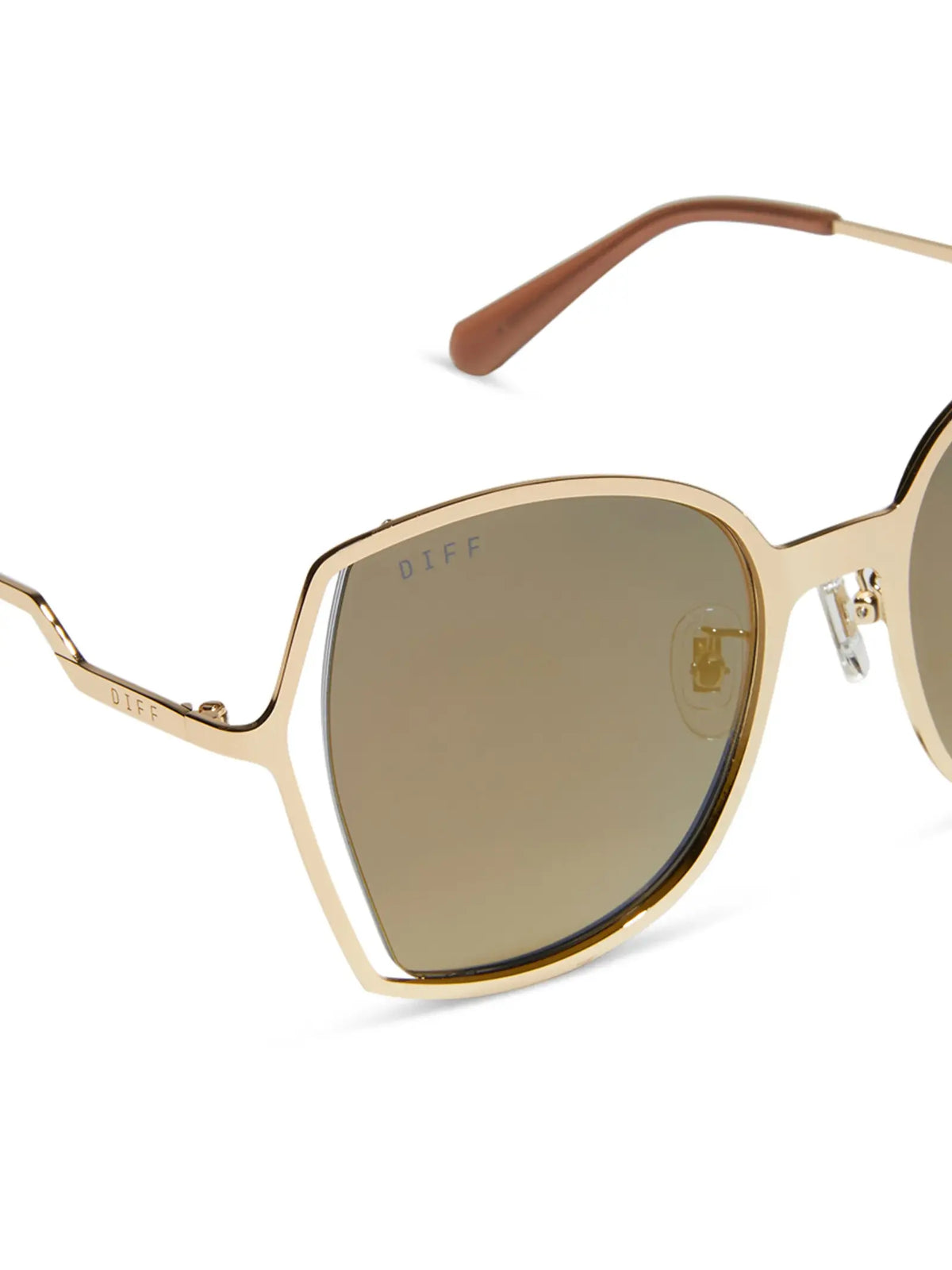 DIFF Eyewear Donna III Sunglasses in Gold Gold Mirror Polarized