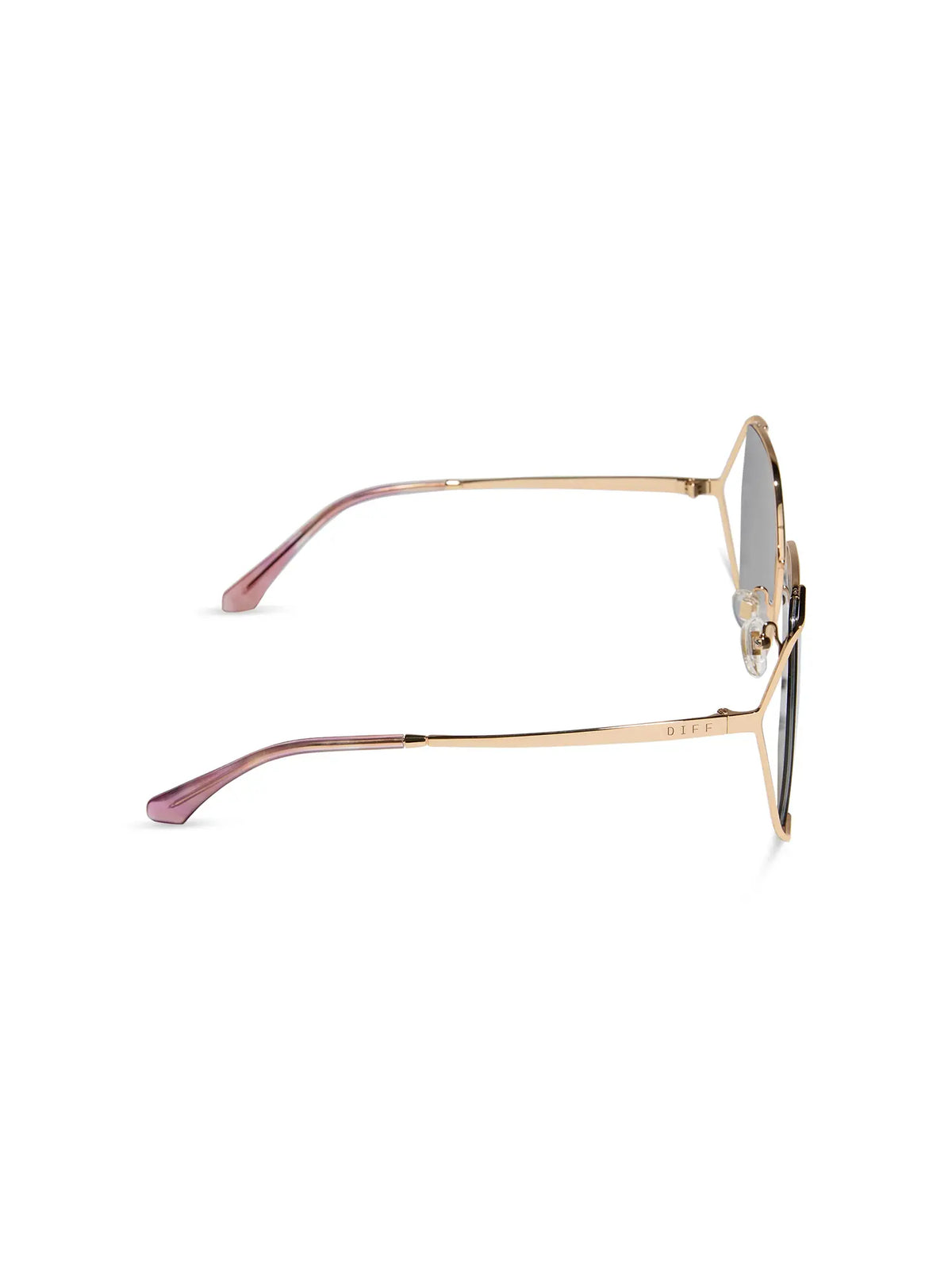 DIFF Eyewear Donna IV Sunglasses: Gold & Taupe Mirror