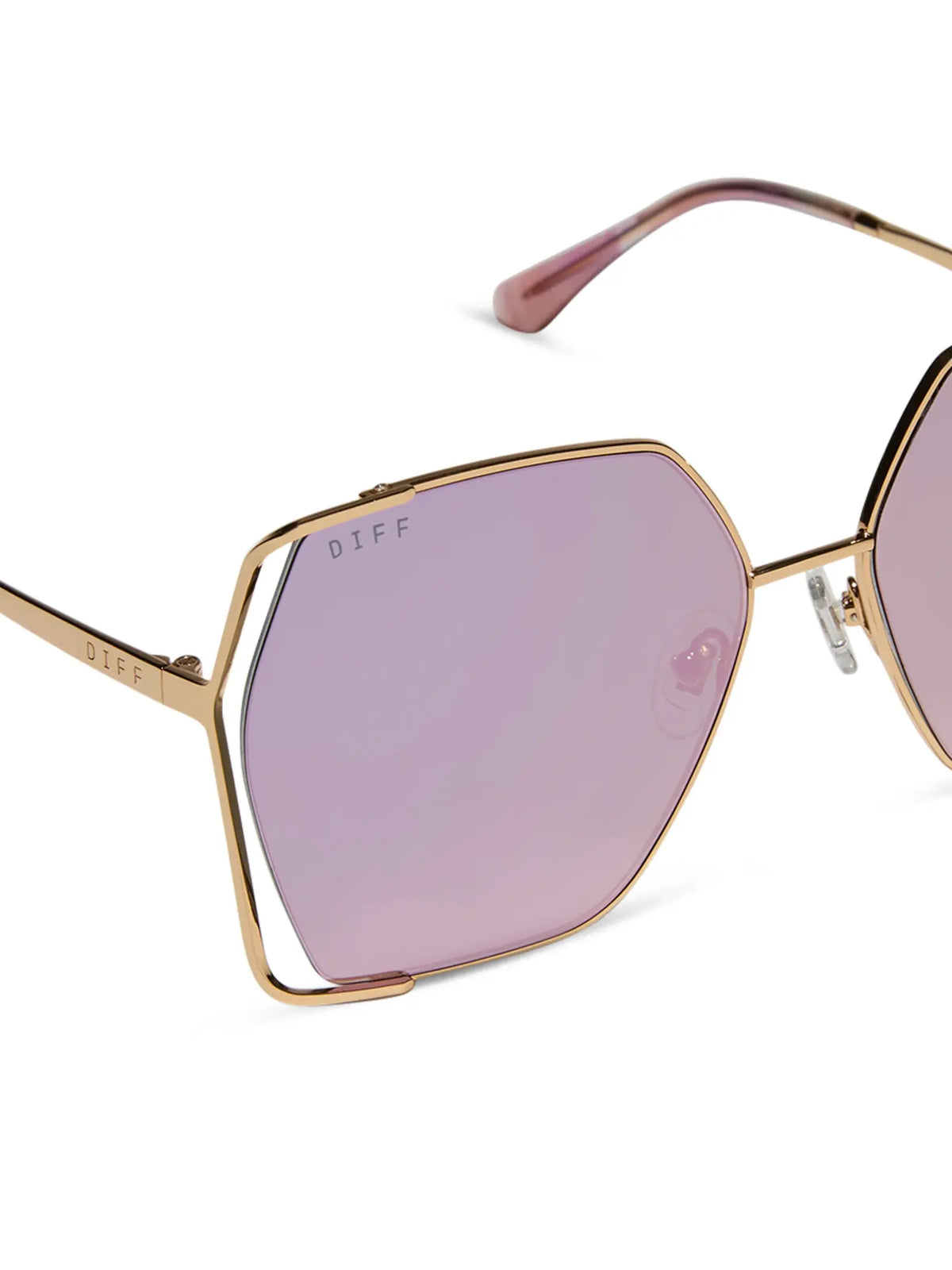 DIFF Eyewear Donna IV Sunglasses: Gold & Taupe Mirror