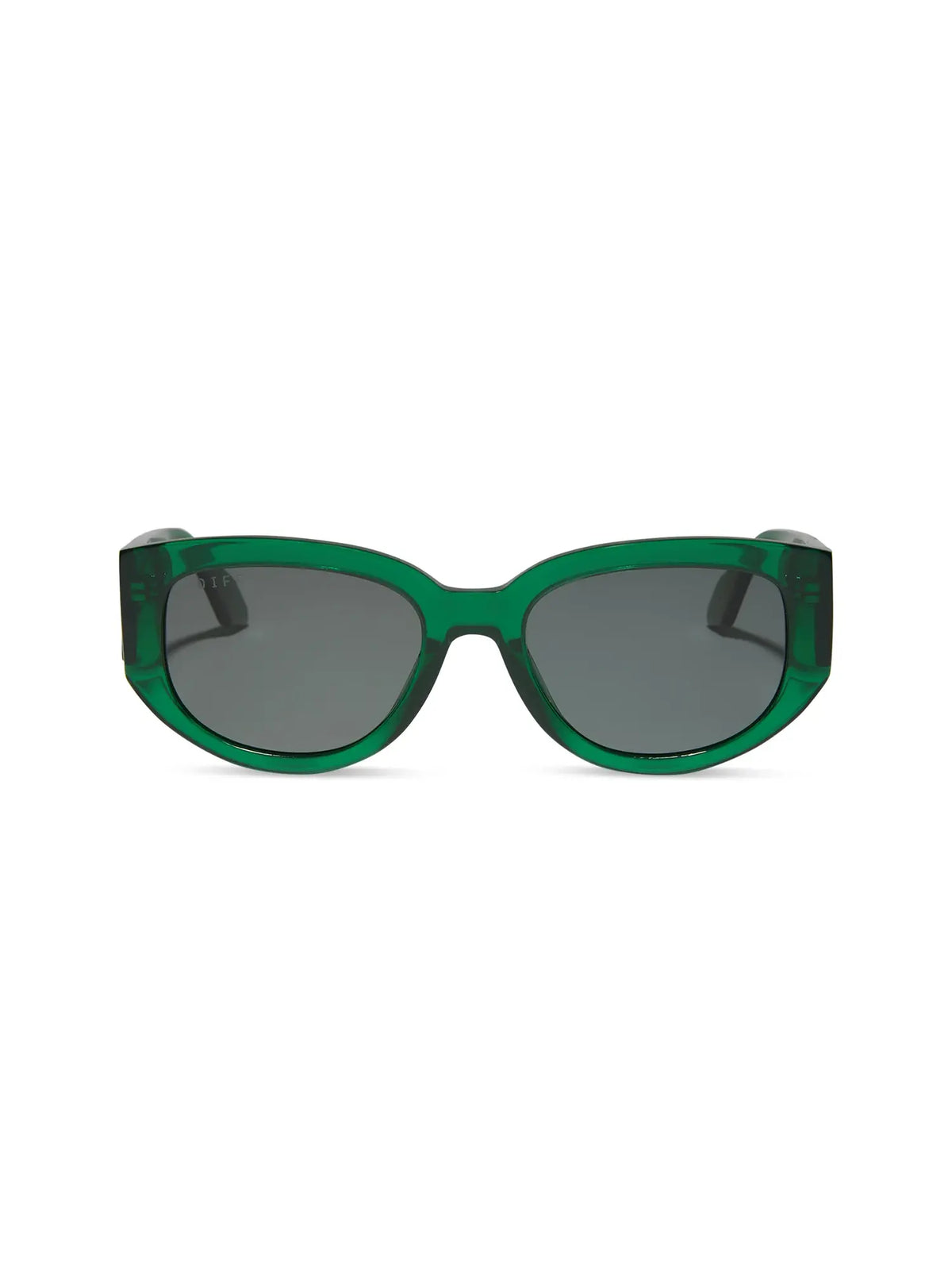 DIFF eyewear drew sunglasses in palm green crystal and grey polarized