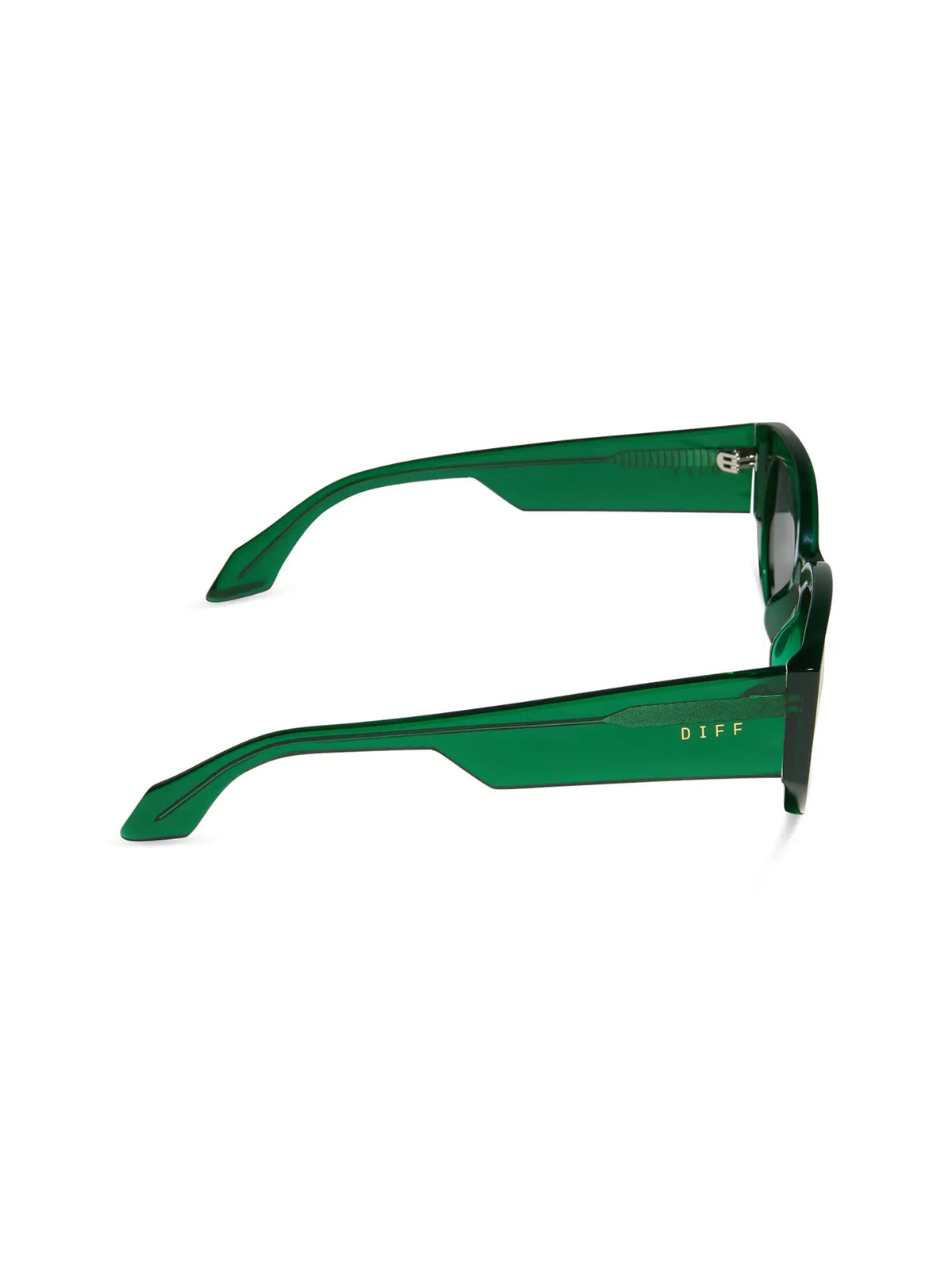 DIFF eyewear drew sunglasses in palm green crystal and grey polarized