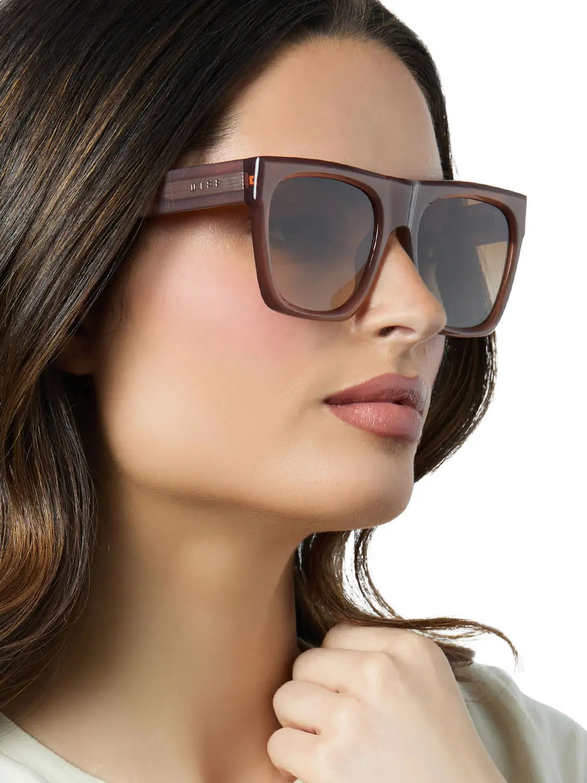 DIFF Eyewear Easton Sunglasses in Macchiato Brown Gradient