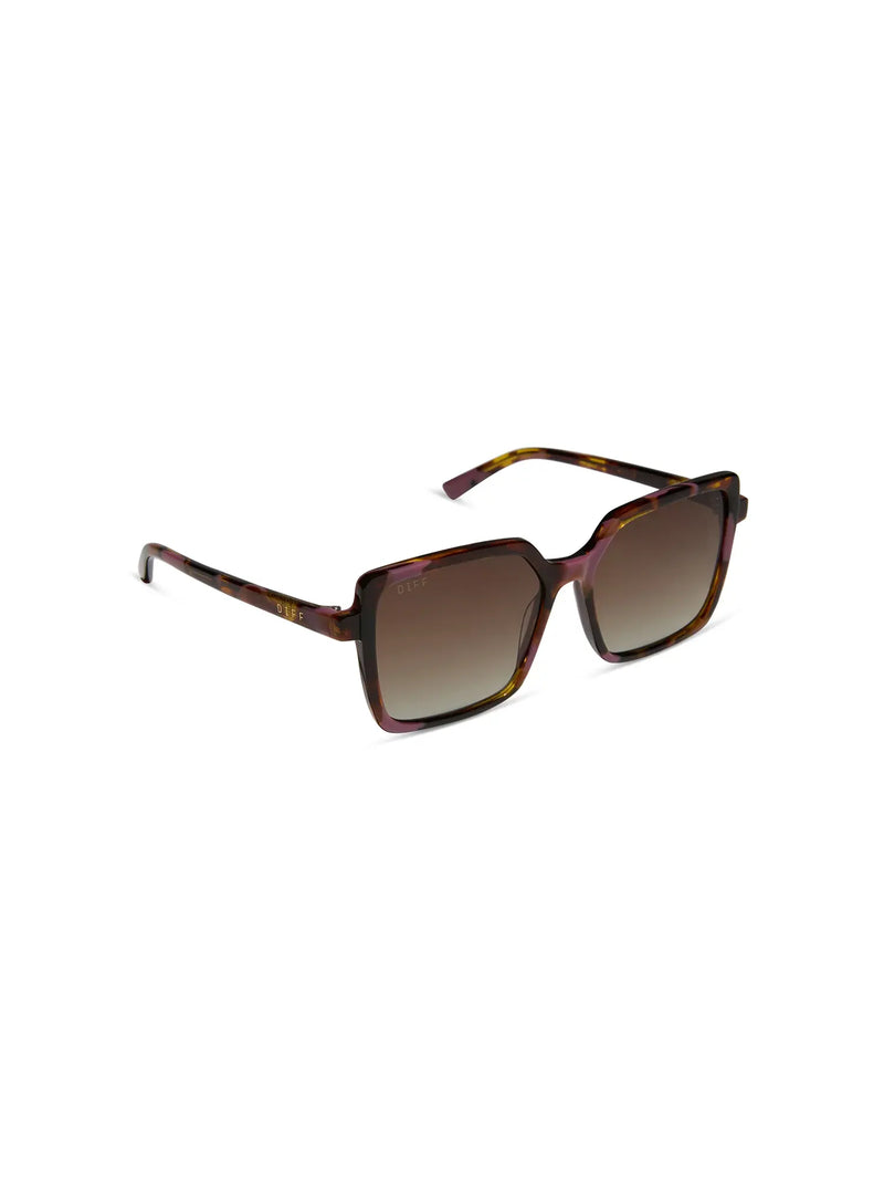 DIFF Eyewear Esme Sunglasses: Torino Tortoise & Brown Gradient Polarized