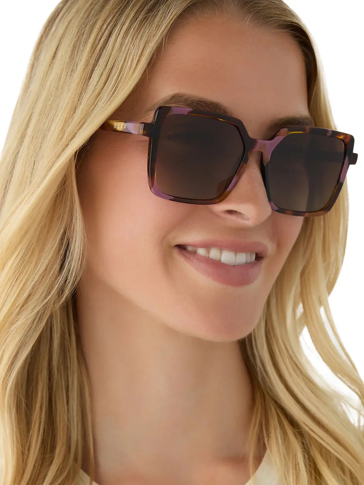 DIFF Eyewear Esme Sunglasses: Torino Tortoise & Brown Gradient Polarized