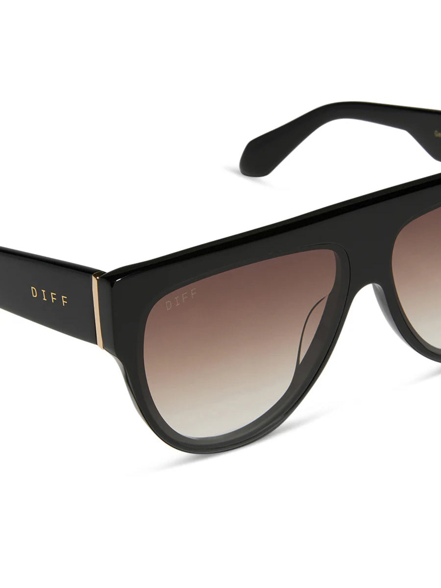 DIFF Eyewear Georgie Sunglasses in Black Brown Gradient
