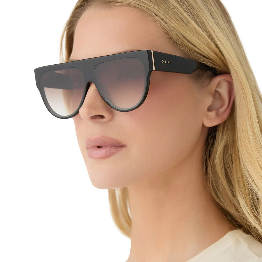 DIFF Eyewear Georgie Sunglasses in Black Brown Gradient