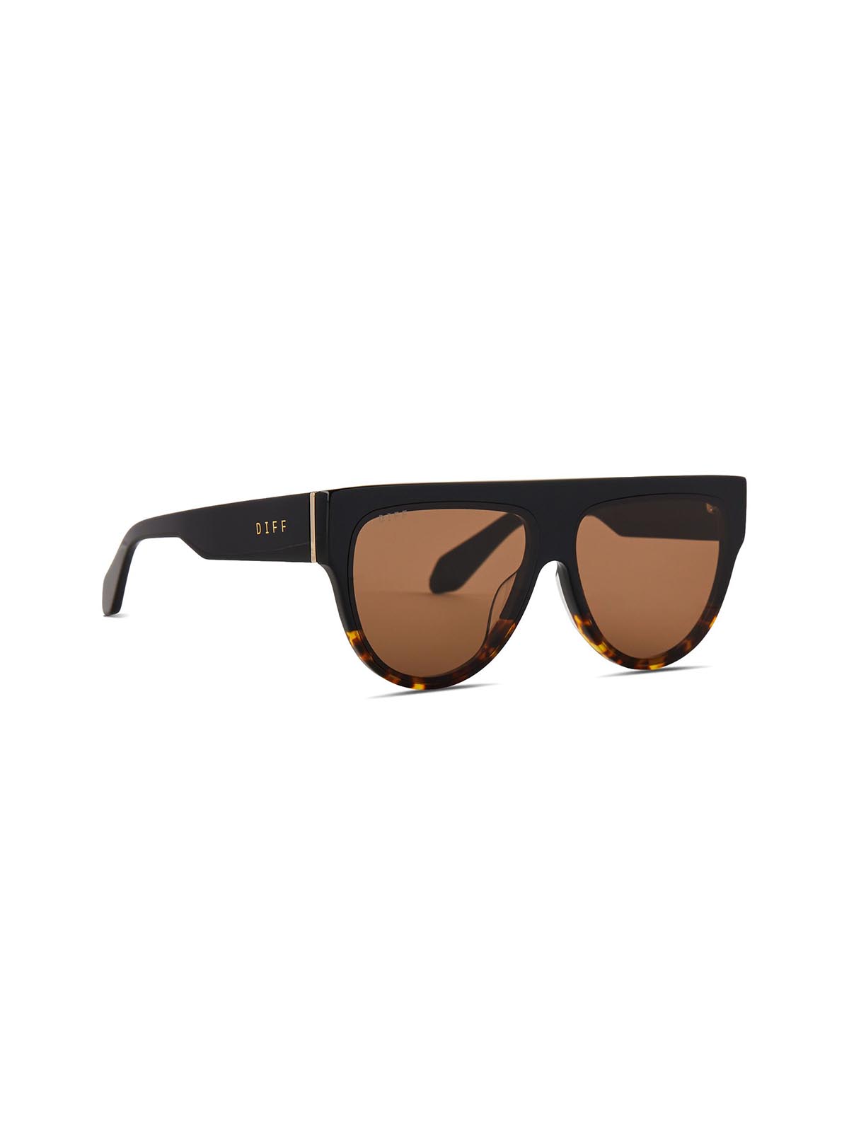 DIFF Eyewear Georgie Sunglasses: Black Wild Tortoise Ombré & Brown