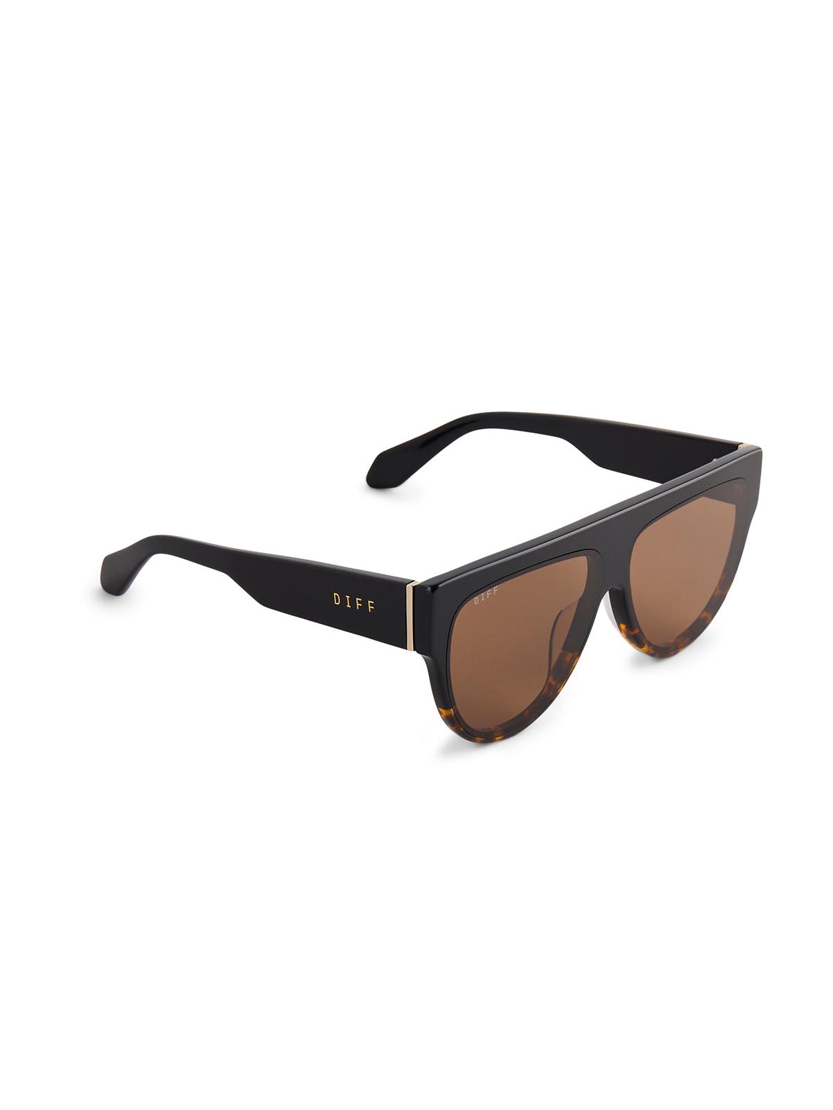 DIFF Eyewear Georgie Sunglasses: Black Wild Tortoise Ombré & Brown