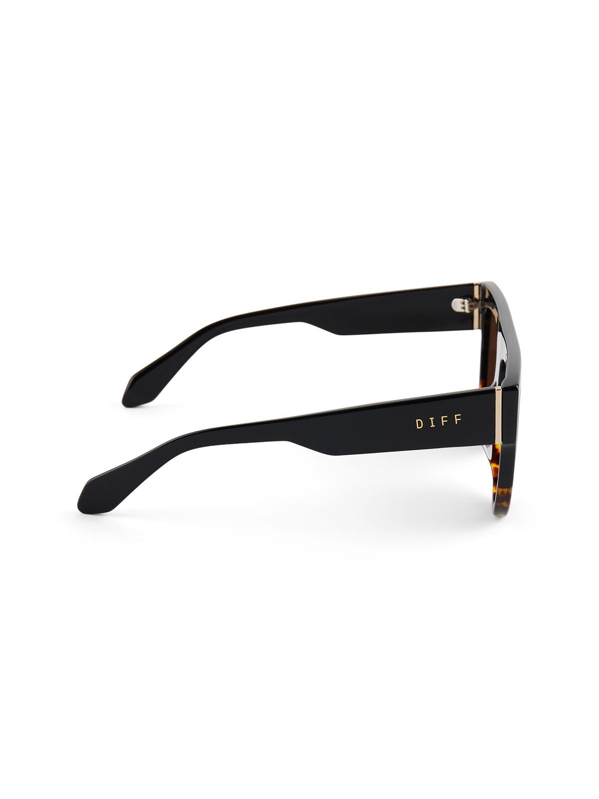 DIFF Eyewear Georgie Sunglasses: Black Wild Tortoise Ombré & Brown