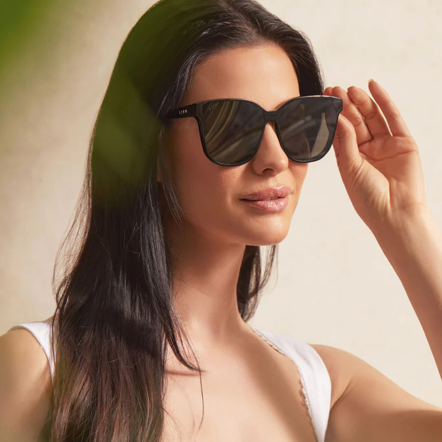 DIFF Eyewear Gia Sunglasses in Black Grey