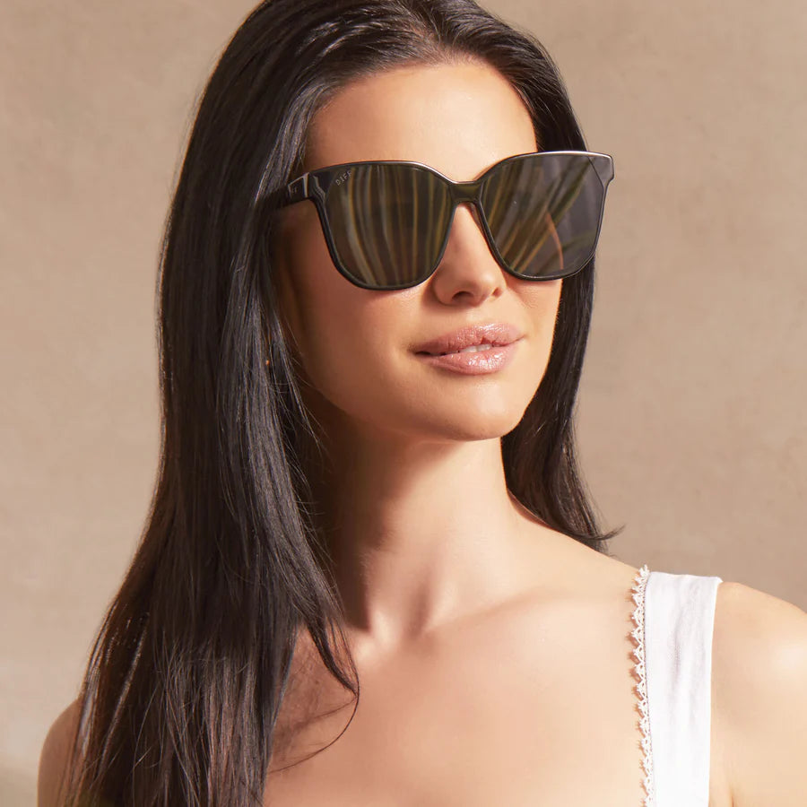 DIFF Eyewear Gia Sunglasses in Black Grey
