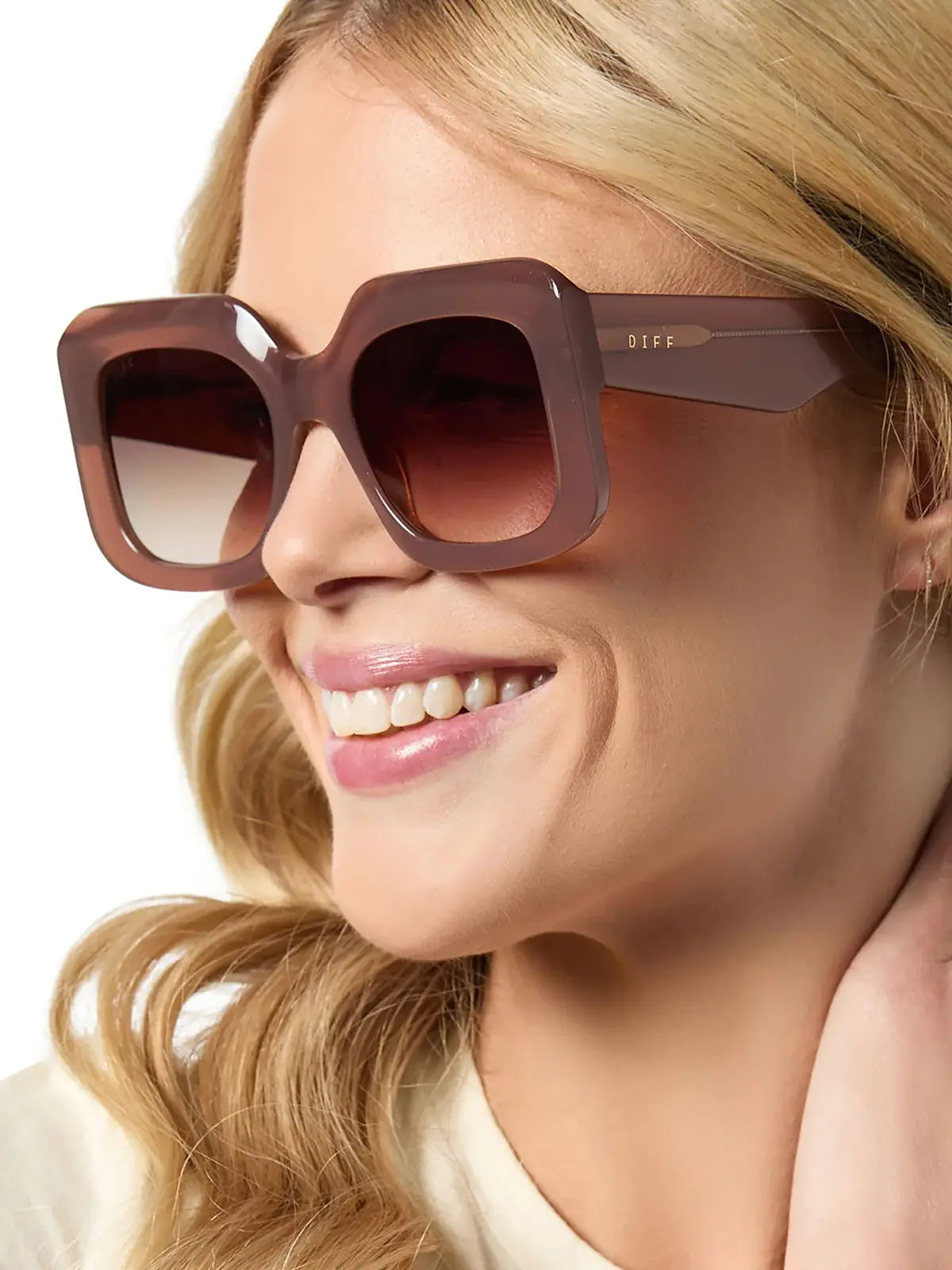 DIFF eyewear giada sunglasses in macchiato and brown gradient