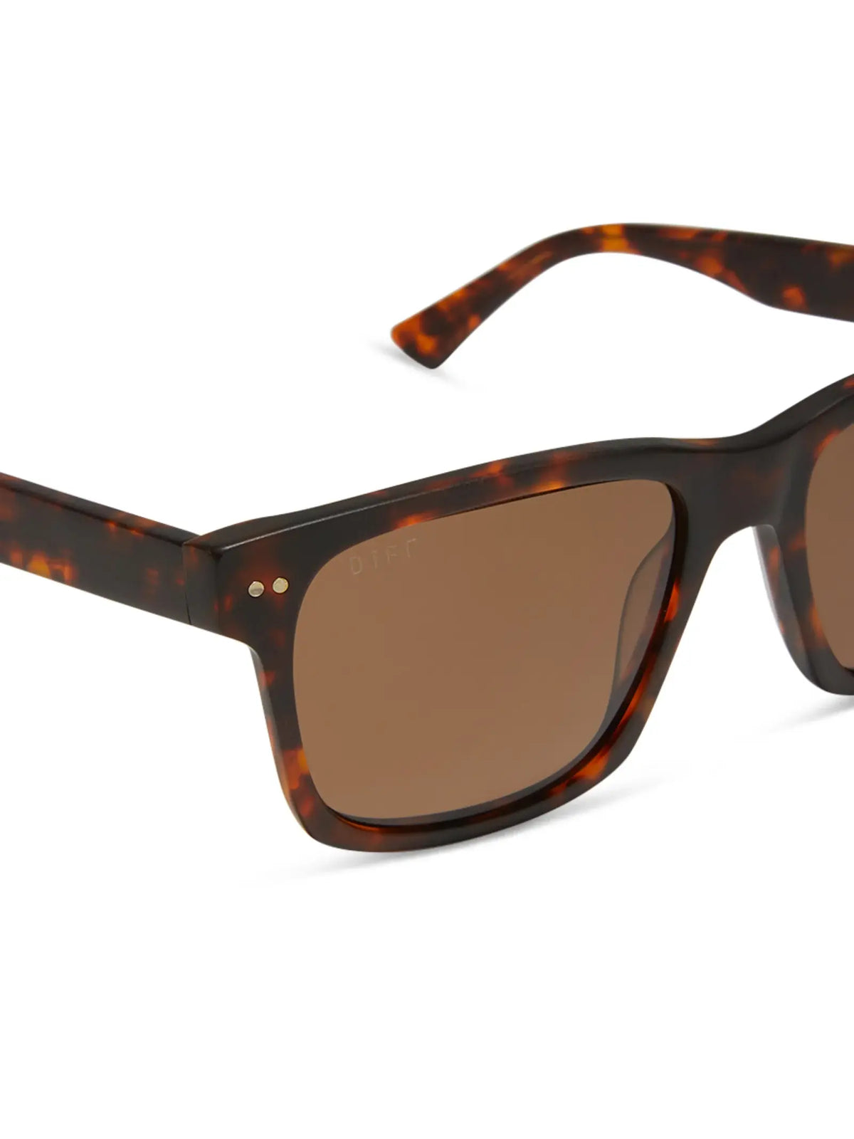 DIFF Eyewear Gino XI Sunglasses in Rich Tortoise Matte Brown