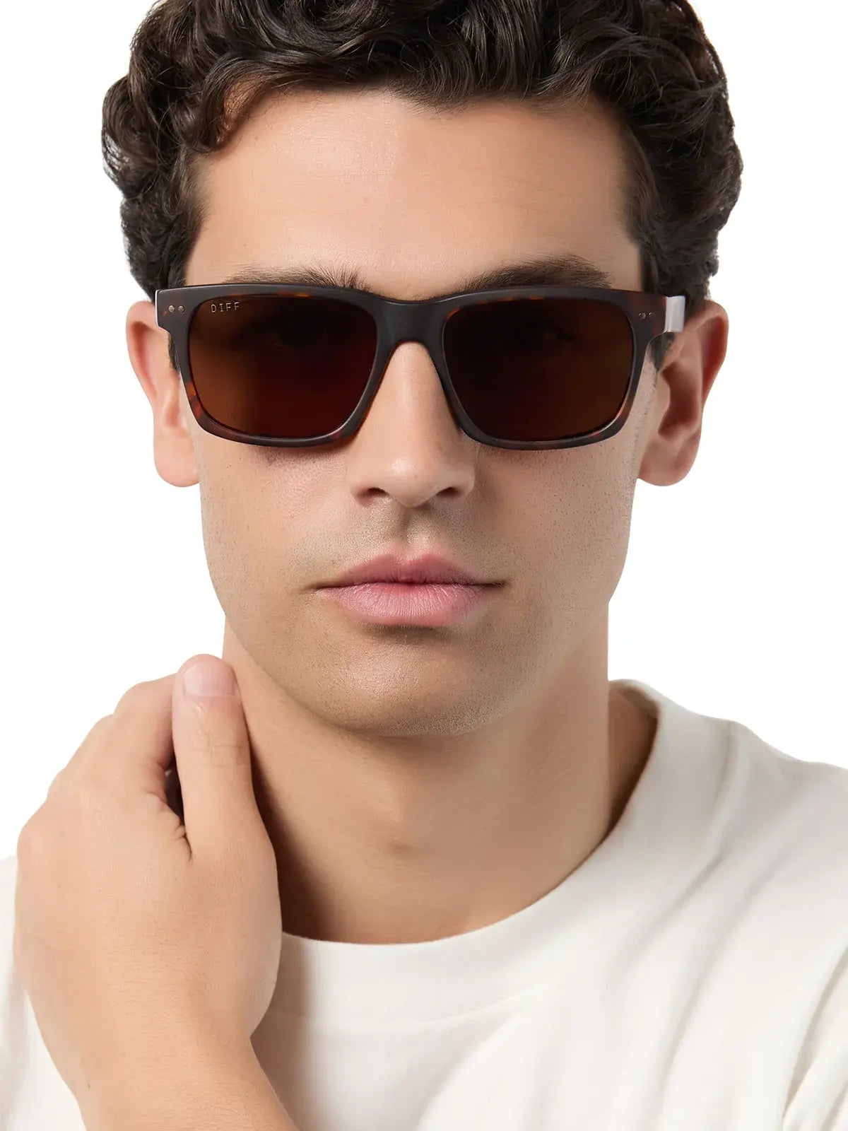 DIFF Eyewear Gino XI Sunglasses in Rich Tortoise Matte Brown