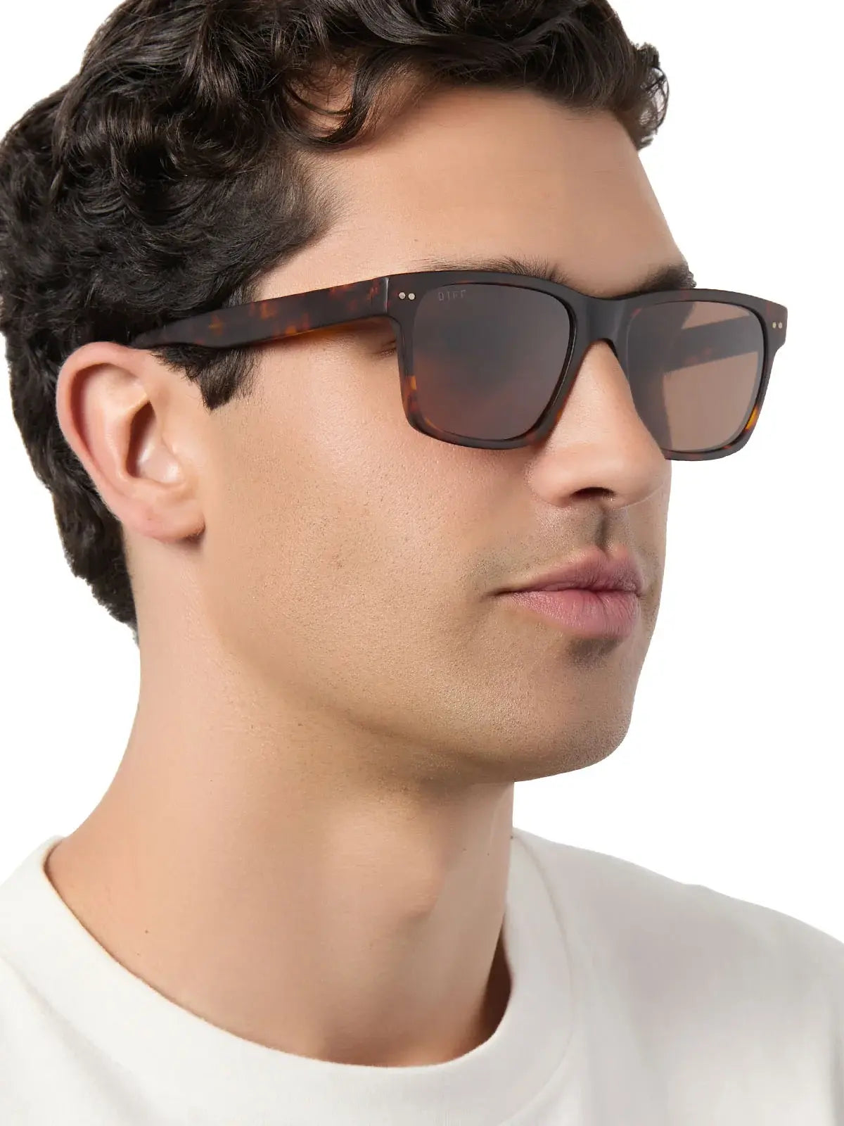 DIFF Eyewear Gino XI Sunglasses in Rich Tortoise Matte Brown