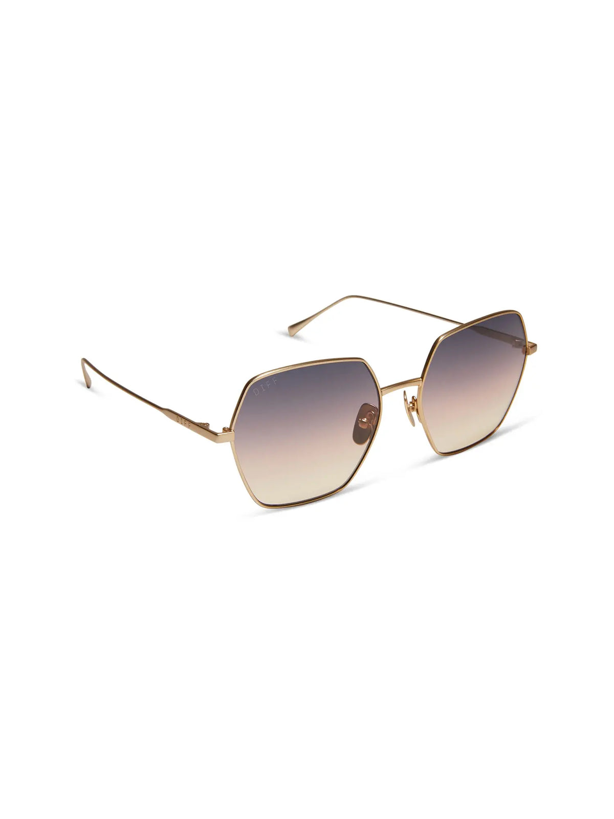 DIFF Eyewear Harlowe Sunglasses in Brushed Gold Twilight Gradient