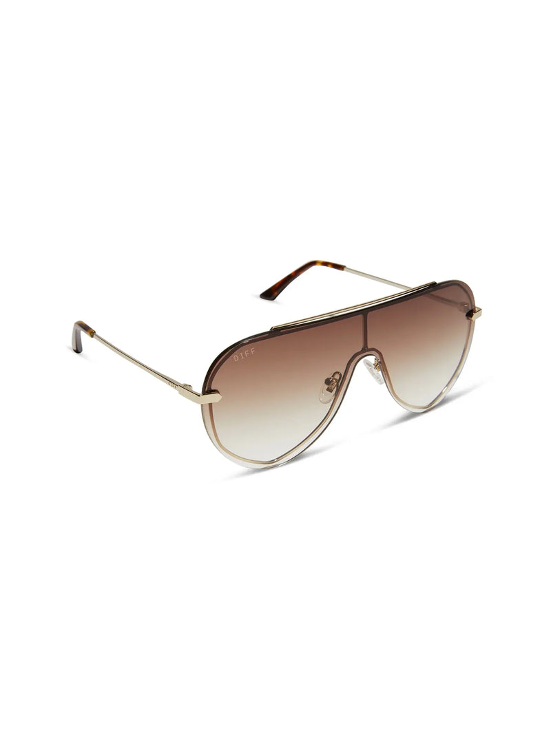 DIFF eyewear imani sunglasses in gold and brown gradient