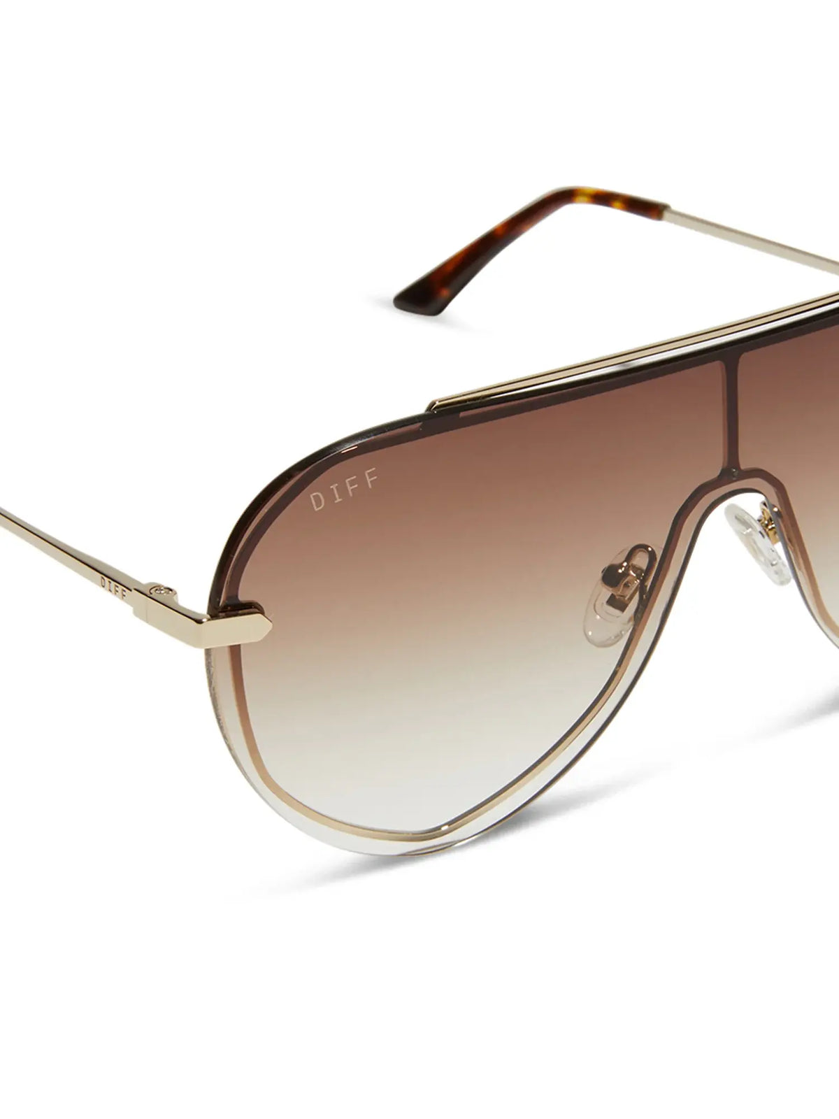 DIFF eyewear imani sunglasses in gold and brown gradient