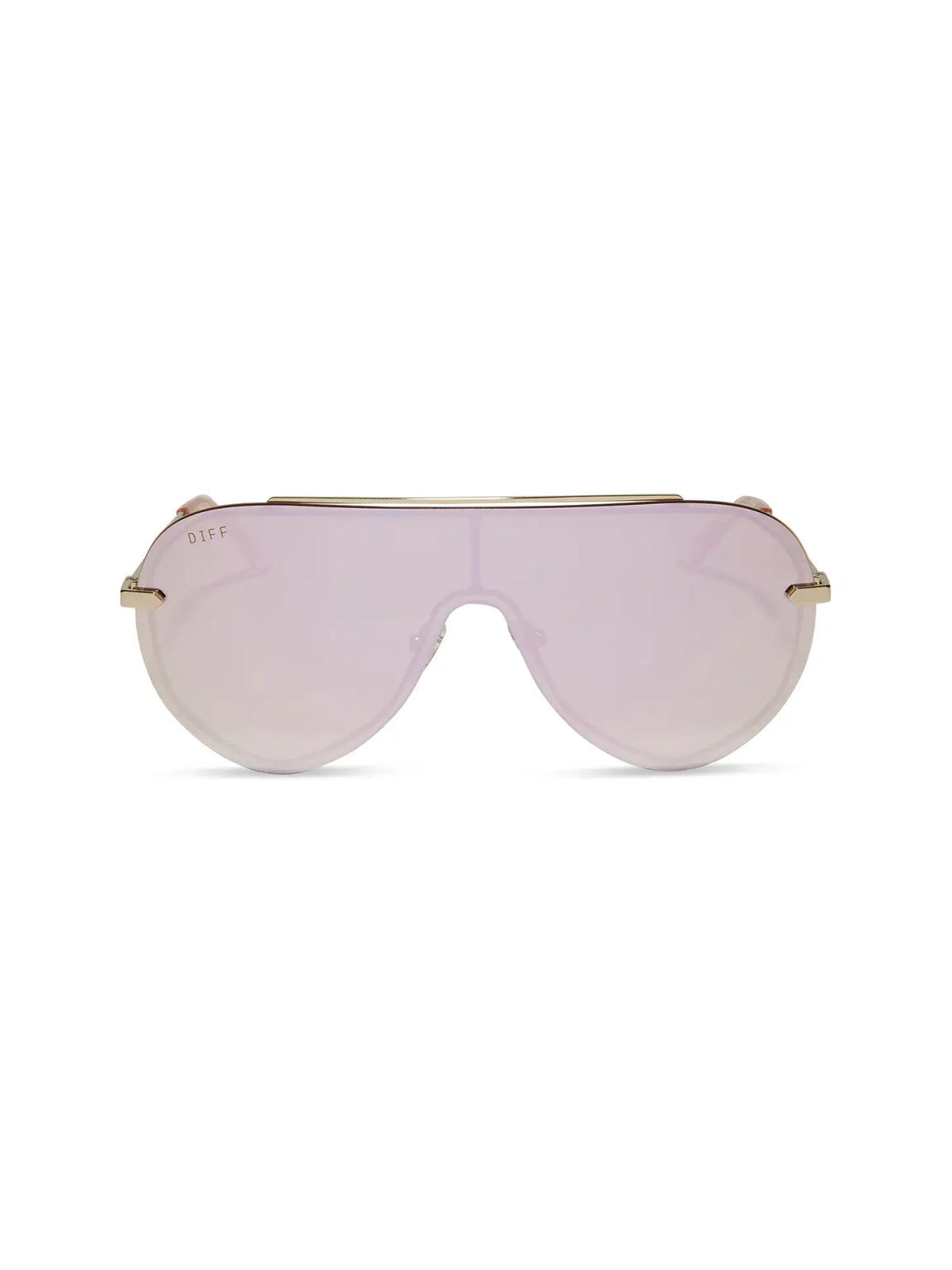 DIFF eyewear imani sunglasses in gold and cherry blossom mirror