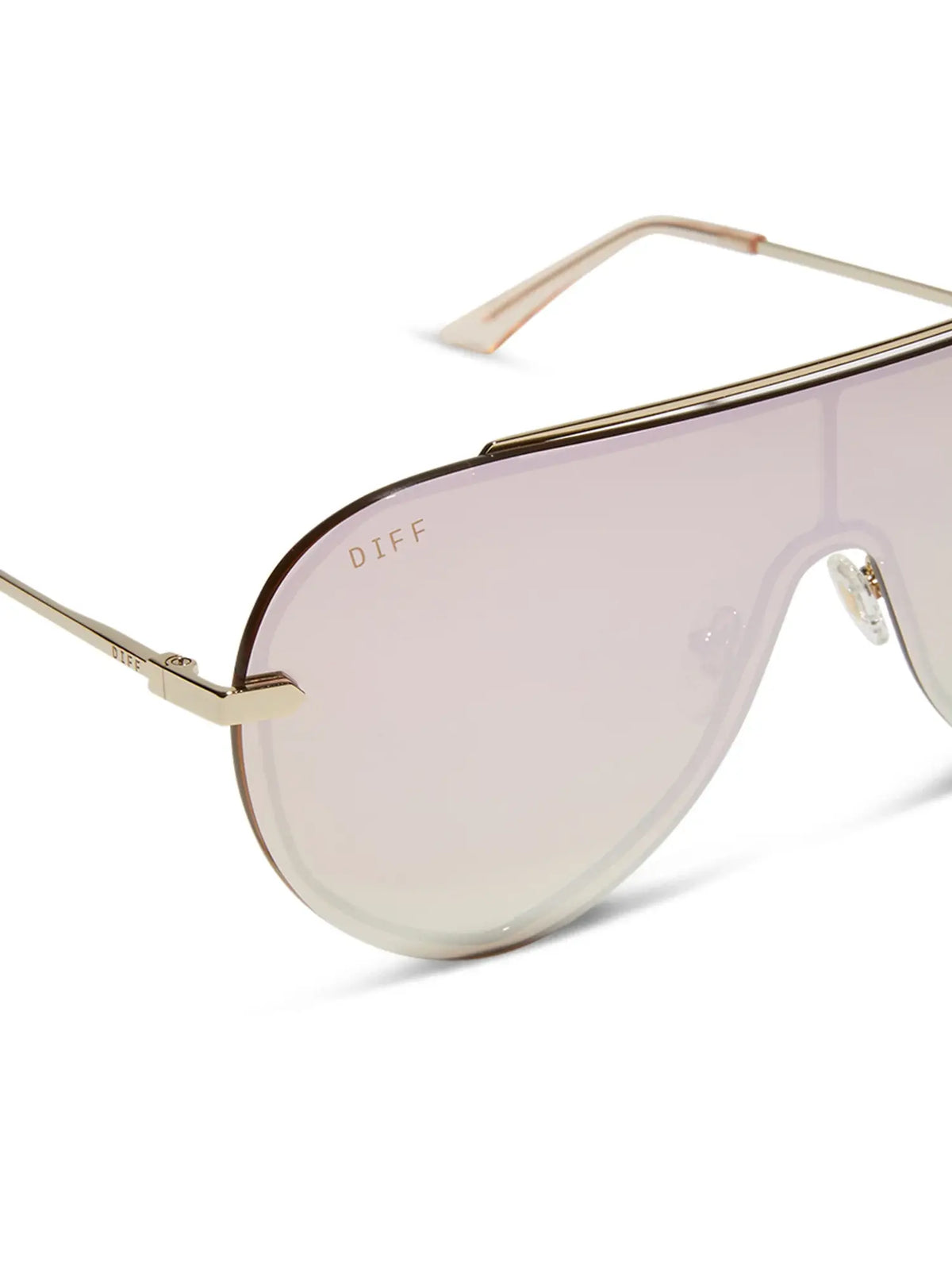 DIFF eyewear imani sunglasses in gold and cherry blossom mirror