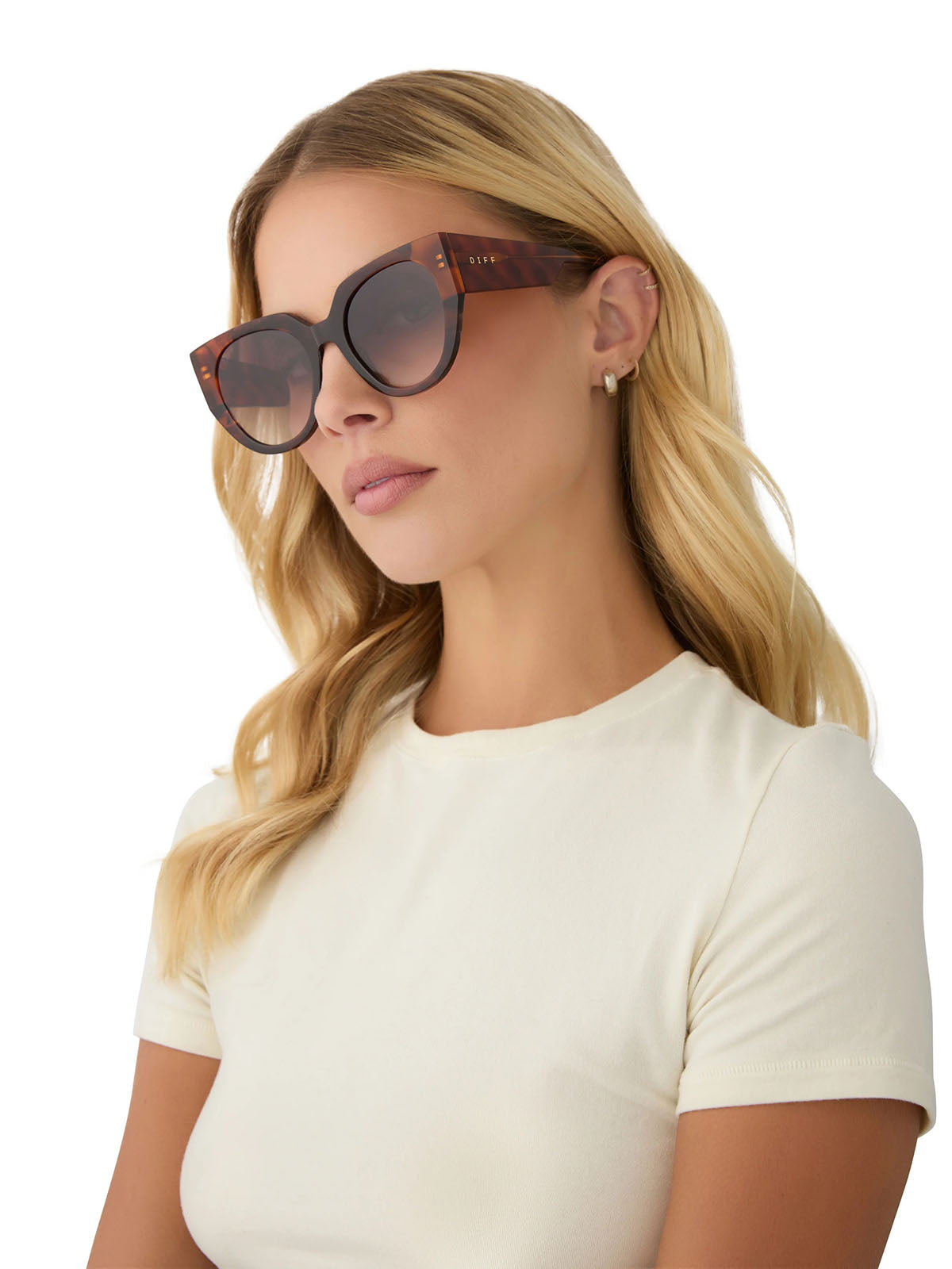 DIFF Eyewear Ivy Sunglasses in Sequoia Tortoise Brown Gradient