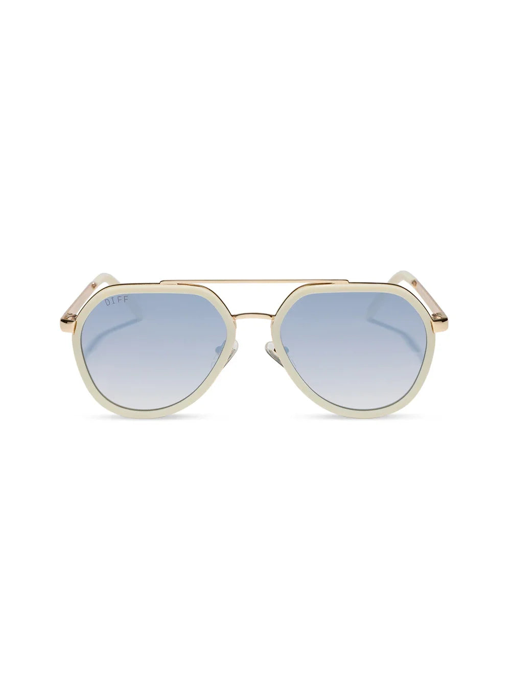 DIFF Eyewear Joey Sunglasses - Courtside Ivory Gold Metal Slate Gradient Flash