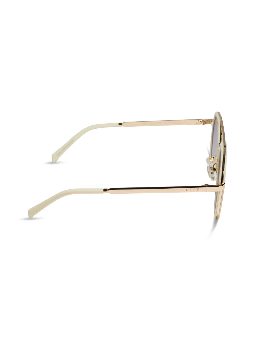 DIFF Eyewear Joey Sunglasses - Courtside Ivory Gold Metal Slate Gradient Flash