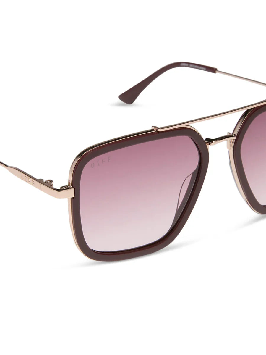 DIFF Eyewear Jordan Sunglasses - Rugby Red Burgundy Gradient
