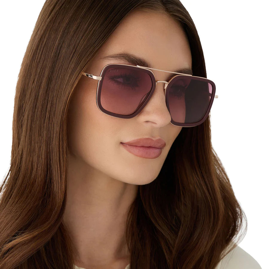 DIFF Eyewear Jordan Sunglasses - Rugby Red Burgundy Gradient