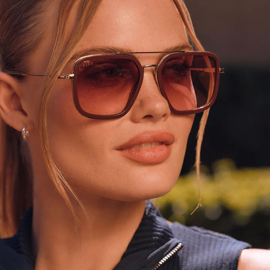 DIFF Eyewear Jordan Sunglasses - Rugby Red Burgundy Gradient