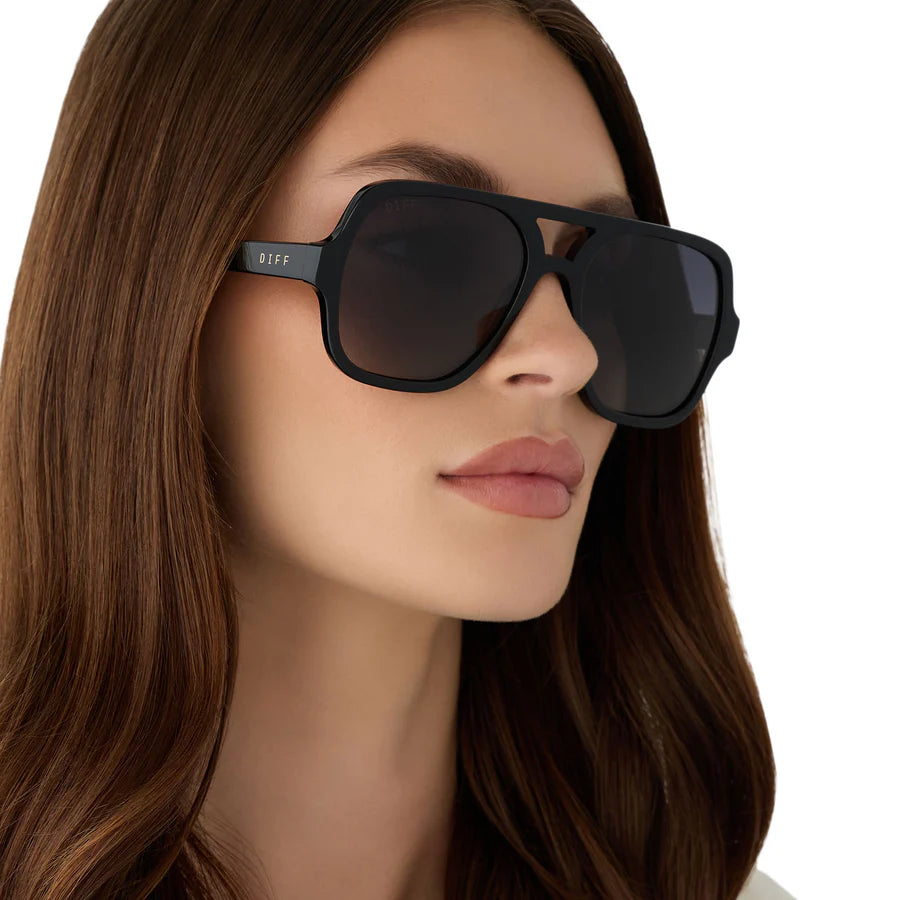DIFF Eyewear Layton Sunglasses - Black Grey Gradient Polarized