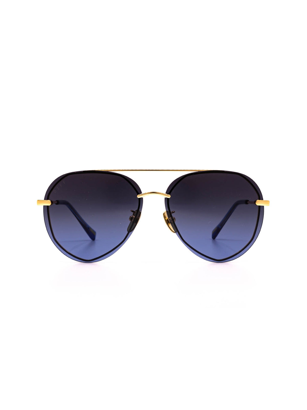 DIFF eyewear lenox sunglasses in gold and blue gradient polarized