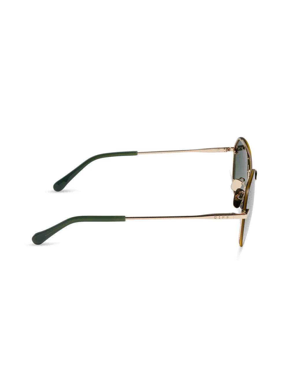 DIFF Eyewear Lenox XS Sunglasses - Gold Aloe Green Gradient Light Gold Flash Polarized