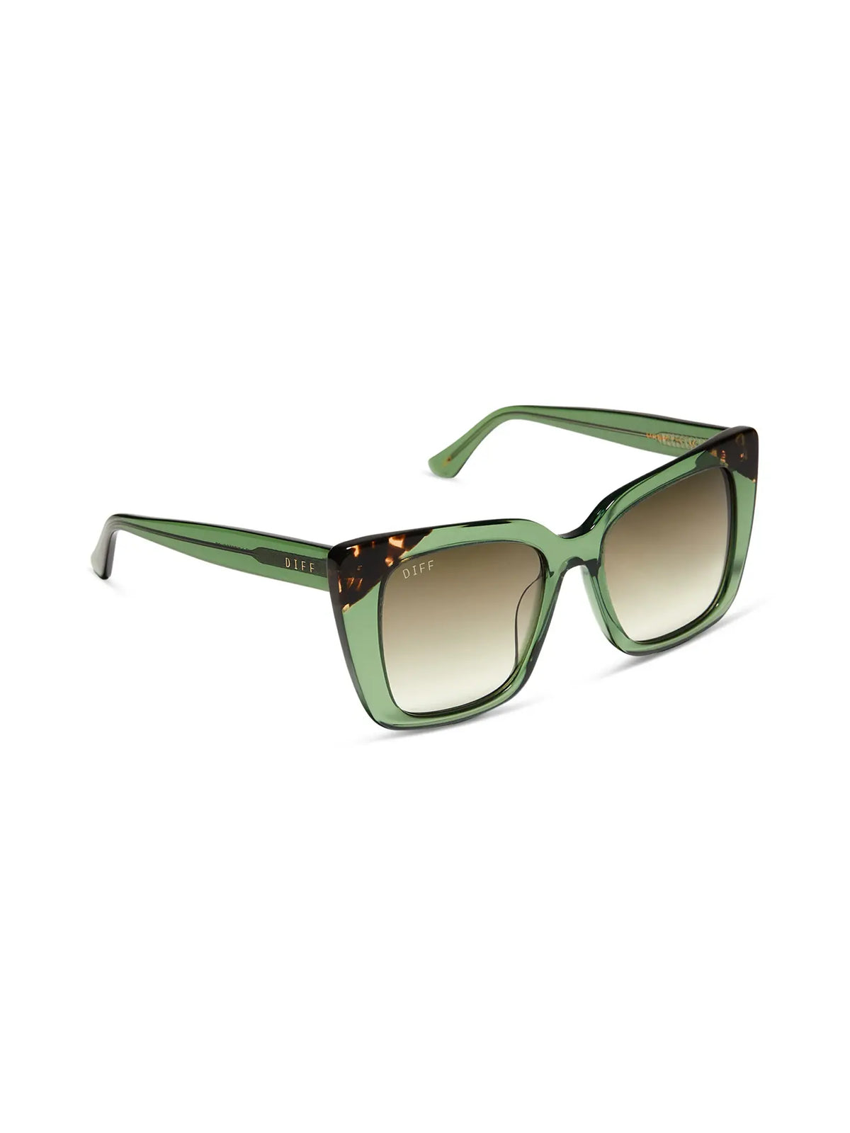 DIFF eyewear lizzy sunglasses in sage crystal and g15 gradient
