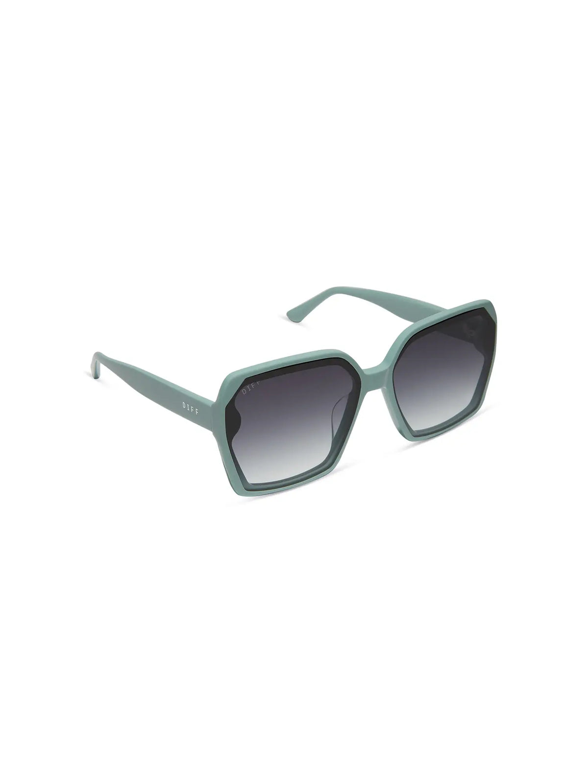 DIFF Eyewear Presley Sunglasses: Steel Teal & Grey Gradient