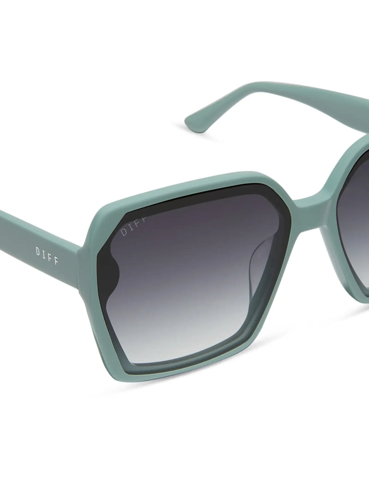 DIFF Eyewear Presley Sunglasses: Steel Teal & Grey Gradient