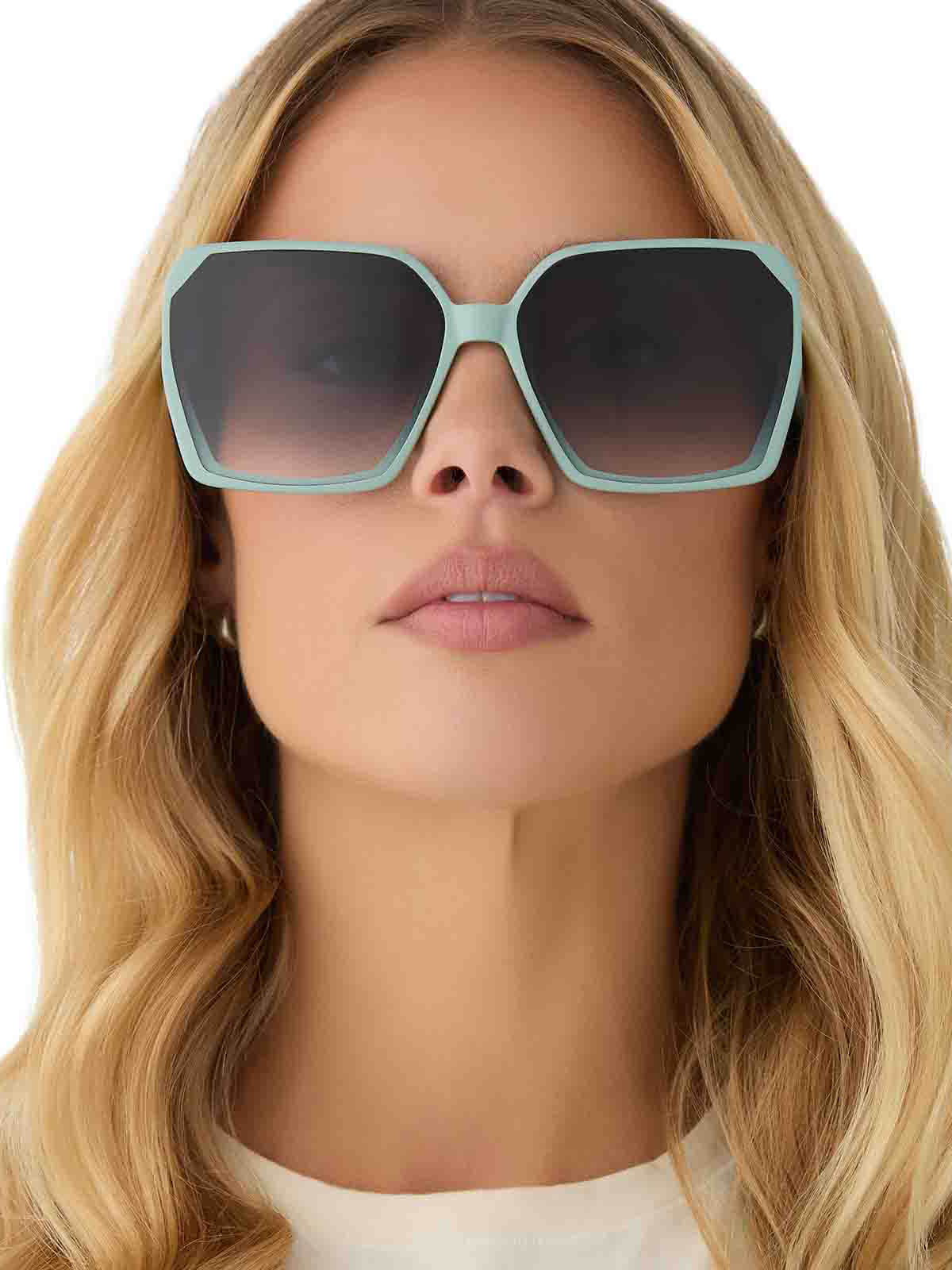 DIFF Eyewear Presley Sunglasses: Steel Teal & Grey Gradient