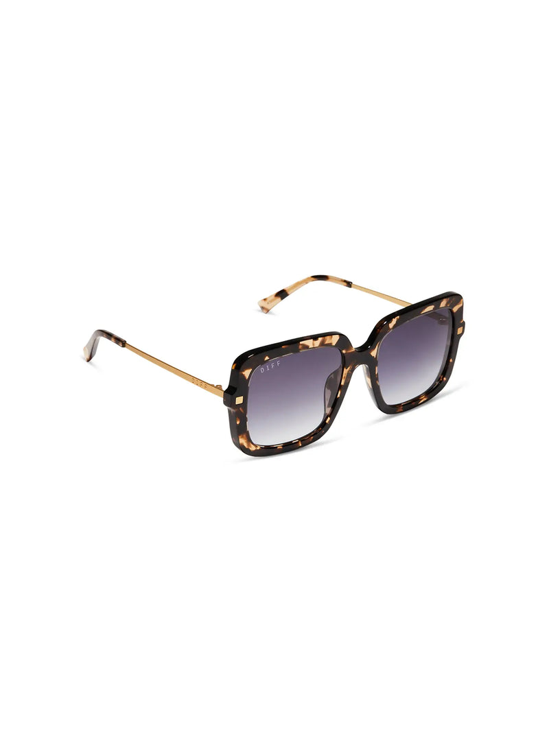 DIFF Eyewear Sandra Sunglasses: Espresso Tortoise & Grey Gradient