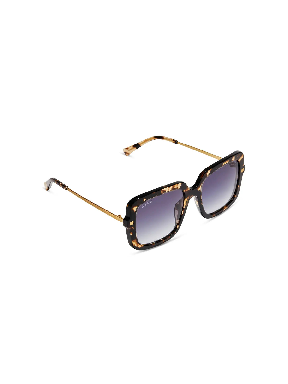 DIFF Eyewear Sandra Sunglasses: Espresso Tortoise & Grey Gradient