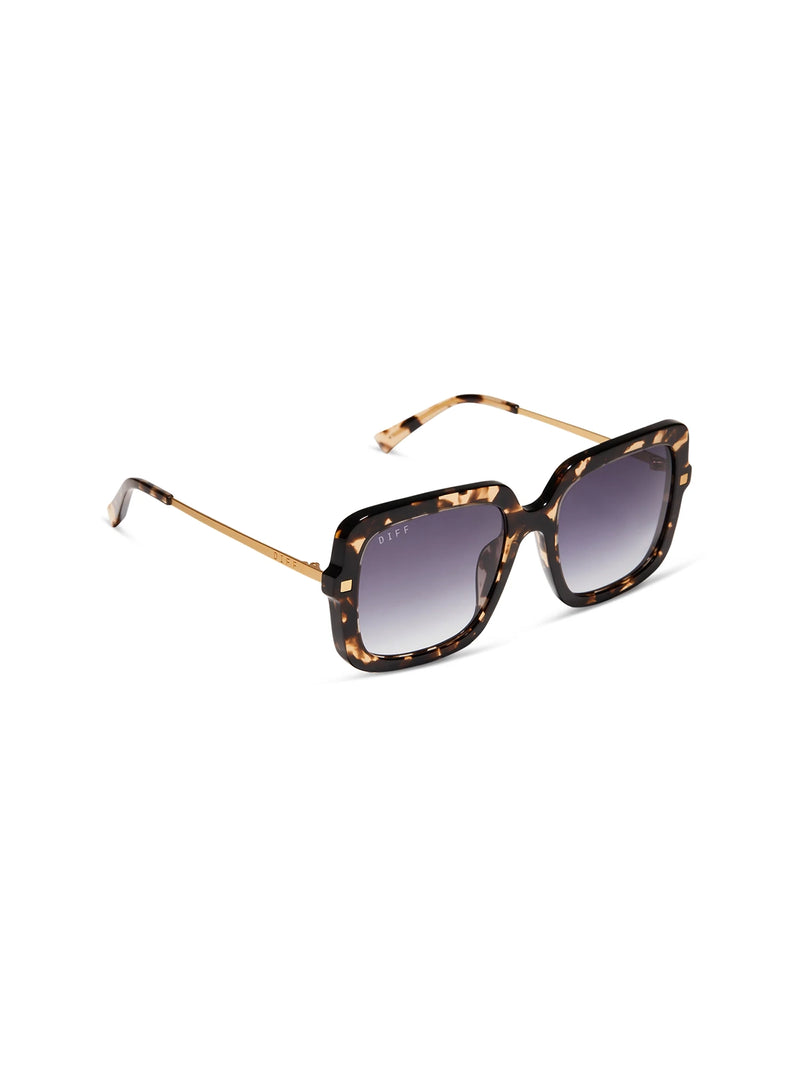 diff eyewear sandra sunglasses in espresso tortoise grey gradient