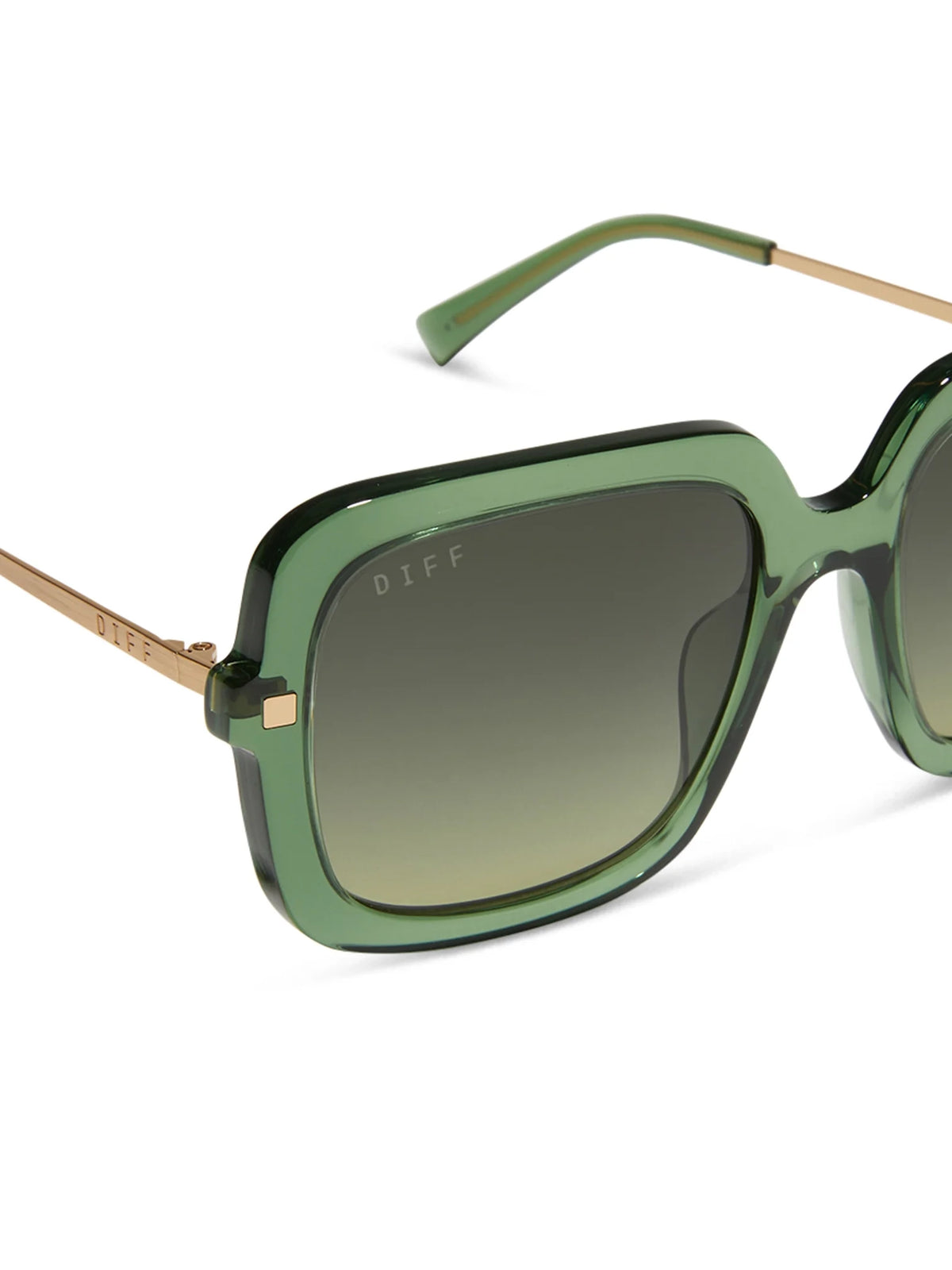 diff eyewear sandra sunglasses in sage crystal g15 gradient polarized