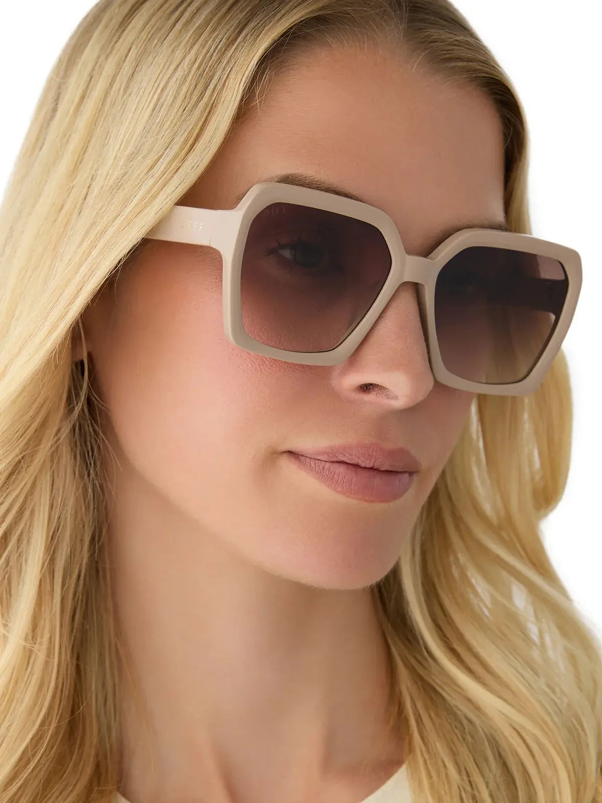 DIFF Eyewear Sloane Sunglasses: Almond & Brown Gradient