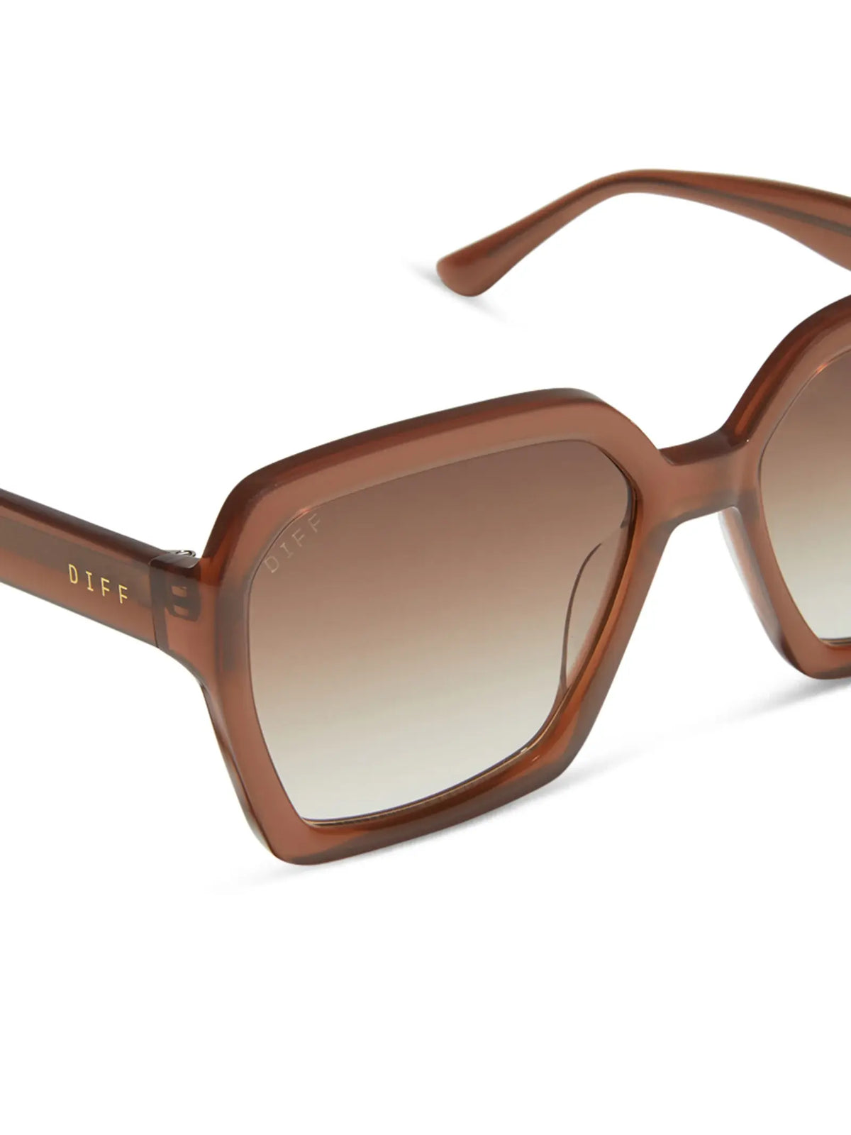 DIFF Eyewear Sloane Sunglasses in Macchiato and Brown Gradient